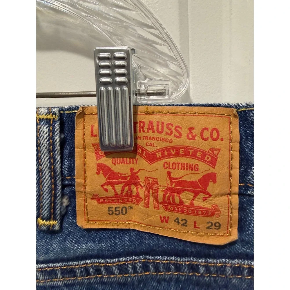 Levi's Mens 550 Relaxed‎ Fit Tapered Leg Jeans Blue 42x29